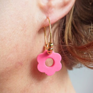 Boucles d'oreilles "Créoles Fleurs" - Collection Fluo